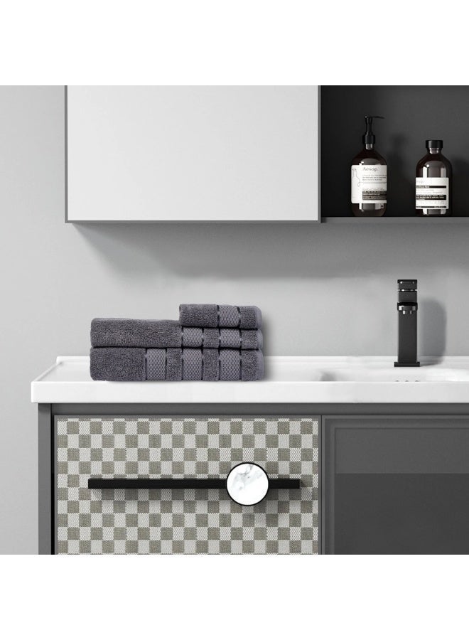 سافي بلس طقم مناشف مكون من 3 قطع فائقة النعومة والامتصاص بجودة فندقية فاخرة 100% قطن ممشط، منشفة حمام واحدة، منشفة يد واحدة، منشفة واحدة - رمادي داكن - Image 4